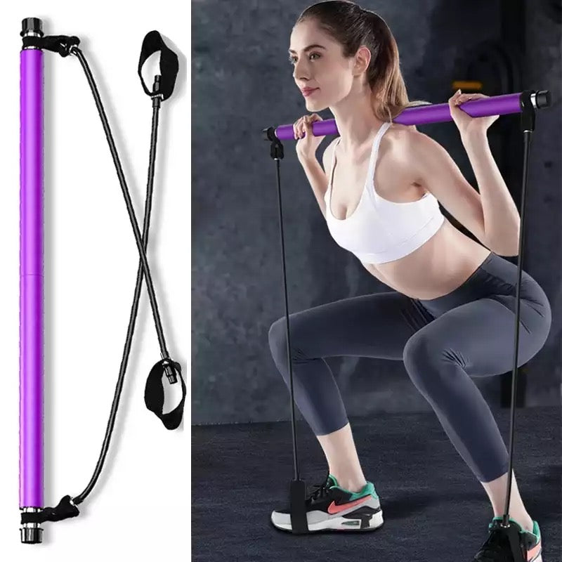 Bandas de resistencia con barra para Yoga, Crossfit y Pilates