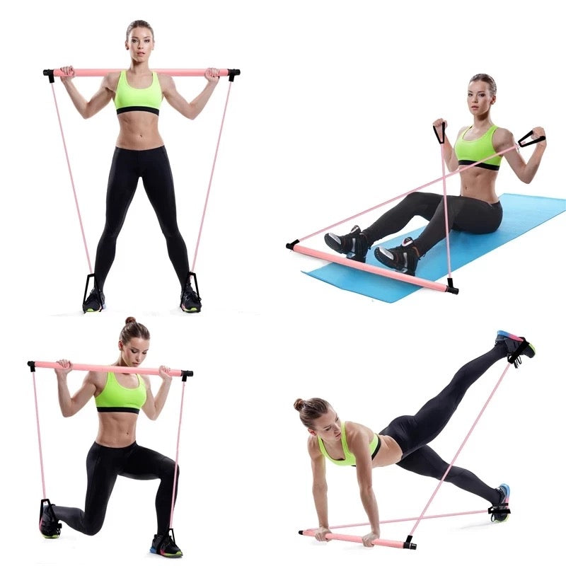 Bandas de resistencia con barra para Yoga, Crossfit y Pilates